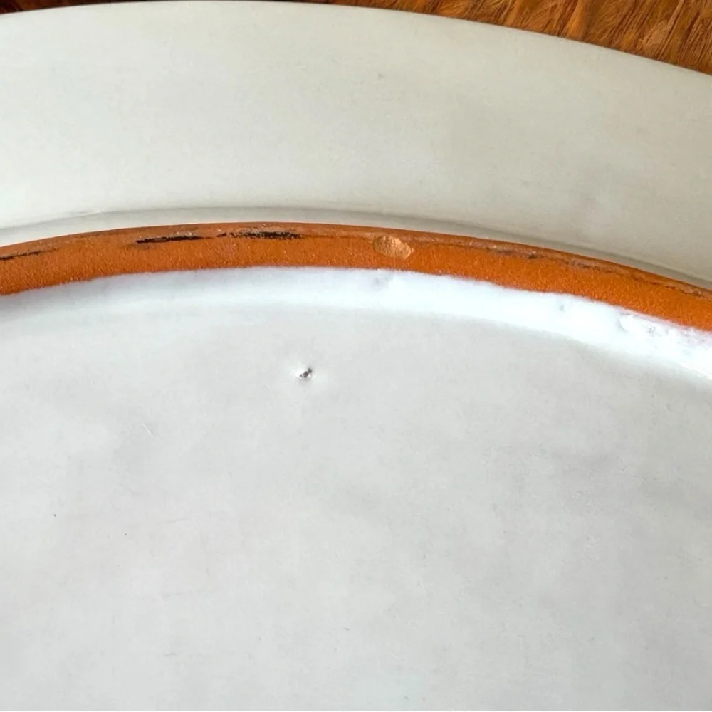Hallmark “Good Wine, Good Cheese” 14.25” Ceramic Plate – Terracotta Trim